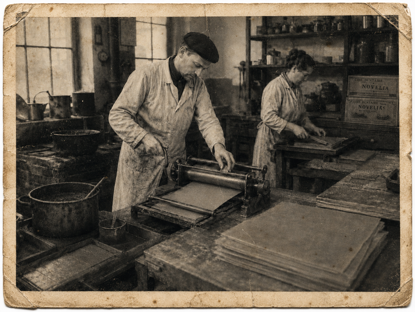 Ancien atelier de fabrication de feuilles de cire dentaire